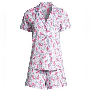 Roller Rabbit Cheetah Garden 2 Piece Pajama Set Size Large